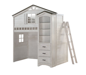 Skyler Twin Over Twin Loft Bed with Optional Bookshelf